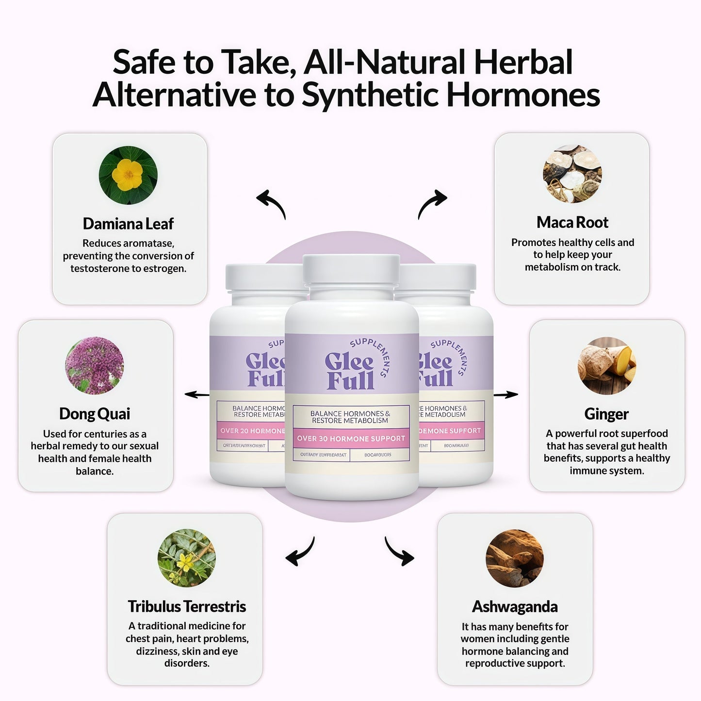 GleeFull Over 30 Hormone Support - Menopause Supplements for Women - Hormone Support for Women